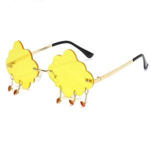 Nuages gouttes de pluie <span class=keywords><strong>lunettes</strong></span> de soleil en métal sans monture <span class=keywords><strong>lunettes</strong></span> de soleil à franges de mode simples tout match personnalité tendance <span class=keywords><strong>lunettes</strong></span> - Product Image 4