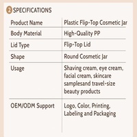 Pot vide en plastique PP avec couvercle à clapet et large ouverture pour cire capillaire, argile coiffante et crème – Emballage cosmétique