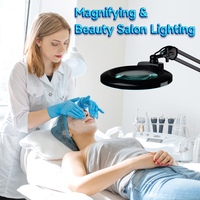 Electronics Inspection Nail Cosmetic Eye Lash Beauty Salon Lamp Factory Price Glass Magnifier 3D 5D Dimmable Magnifier Lamp