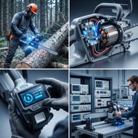 Lierxin LEX-CHAINSAW-BL ENIG Gergaji Rantai Listrik Tanpa Sikat BLDC Daya Tinggi PCB 4-Lapisan 40V/60V FOC Rem Rantai Kickback