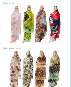 Tela de gasa de 5 yardas de alta calidad estilo largo Dubai Sudán Tobe chal mujeres patrón Tropical Digital impreso tradicional chal Toub - Product Image 6