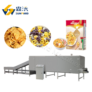 Corn Puff Corn Flakes Cereales para el desayuno Máquina extrusora de alimentos de doble tornillo Froot Loops Planta de fabricación - Product Image 1