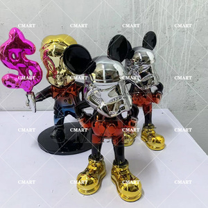 Statuette décorative <span class=keywords><strong>Mickey</strong></span> Love <span class=keywords><strong>de</strong></span> 40 cm, modèle en résine, artisanat <span class=keywords><strong>de</strong></span> dessin animé, décoration d'intérieur, finition chromée brillante et colorée pour sculpture artistique - Product Image 2