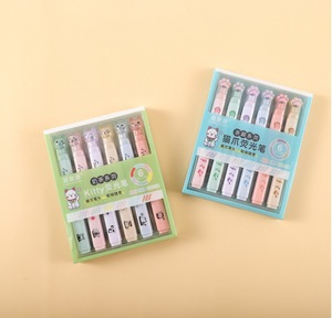 Dễ thương mèo <span class=keywords><strong>Highlighter</strong></span> sáng tạo trà sữa Màu văn phòng sinh viên giọng đánh dấu bút tài khoản Bộ - Product Image 2