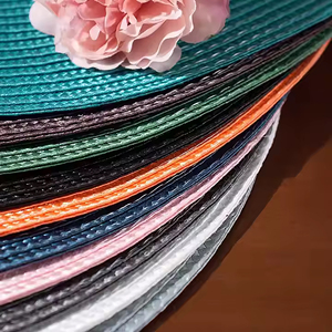 Nouveauté : Sets <span class=keywords><strong>de</strong></span> <span class=keywords><strong>table</strong></span> isolants en PP tressé à la main, couleur unie, pour la décoration et la protection des tables. - Product Image 4