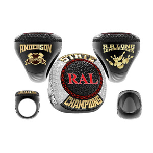 Bagues de championnat de sport en métal émaillé et doré avec logo personnalisé personnalisé - Product Image 4