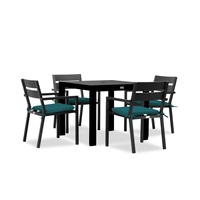 Meubles de jardin en aluminium de haute qualité, table carrée 4 places, chaise de jardin, mobilier d'extérieur