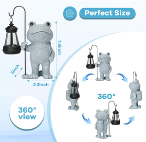 Estatua de Rana para Jardín, Decoración para Exteriores, Regalo Decorativo de Resina para Jardín con Energí<span class=keywords><strong>a</strong></span> Solar para Damas, Madres, Abuelas - Product Image 4