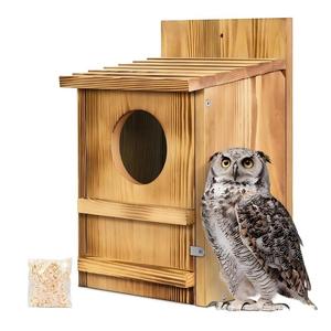 Casetta per Uccelli in Legno a Forma di Gufo, Leggera e Artigianale - Mangiatoia Grande per Uccelli da Esterno/Interno con Ingresso |   Casetta per Uccelli Resistente alle Intemperie per Giardino - Product Image 1