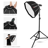 Boîte à lumière octogonale parabolique Triopo KS90 90cm de qualité supérieure avec diffuseur, support et poignée pour flash Speedlite