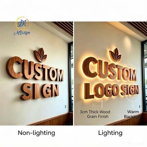 Custom LED 3d Signage <strong>Wooden</strong> Letter <strong>Sign</strong> Business logo Led Illuminated <strong>Sign</strong> for Company Brand logo Outdoor Shop <strong>Name</strong> Board <strong>Sign</strong> - Product Image 2