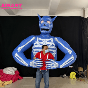 Costume de démon squelette gonflable bleu de qualité commerciale, réaliste, pour événements d'Halloween - Product Image 6