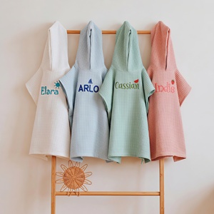 Poncho con Capucha de Muselina de Algodón, Toalla Absorbente Suave para Niños, Niñas, Recién Nacidos, Bebés, Esencial para Playa, Piscina y Baño - Product Image 1