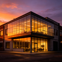 Bâtiment de bureaux industriel préfabriqué avec mezzanine, structure en acier personnalisable en termes de portée et de hauteur, installation rapide, pour l'exportation mondiale