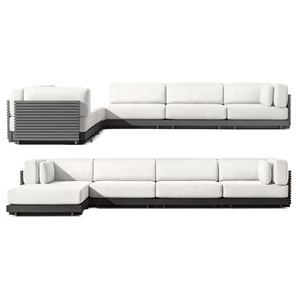 Ensemble modulaire de mobilier de jardin en aluminium pour hôtel, villa, patio, extérieur, loisirs, cour arrière - Product Image 3