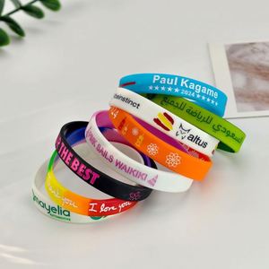 Bracelet en silicone personnalisé avec logo d'usine pour hommes, couleur unie, gravé, pour la sensibilisation sportive et la lutte contre la violence. - Product Image 5
