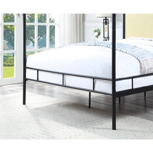 Kích Thước King Khung Kim Loại Nội Thất Phòng Ngủ Đen Bốn Poster Tán Giường Với Đầu Giường Mây - Product Image 5