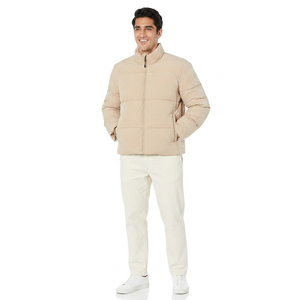 Manteau d'hiver rembourré léger et chaud pour homme, avec capuche, en polyester et coton, personnalisable avec logo, 2026 - Product Image 1