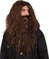 Noël Cosplay Hobbit Gandalf Cosplay Perruque et Barbe Ensemble Casque pour Le Seigneur des Anneaux Fans Fête et Vacances DIY Décoration