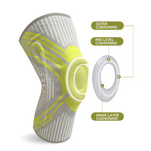 シリコンパッドと両側ステーを備えた膝関節通気性圧縮膝ブレースサポートの高度な安定性 - Product Image 4