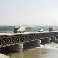 Puente de panel Bailey modular de gran envergadura personalizable con alta capacidad de carga para aplicaciones de cruce de mar y río