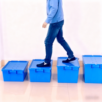 Boîtes de rangement empilables 100% PP vierge, bacs de transport, personnalisables (couleur et logo), caisses en plastique avec couvercle, écologiques, emboîtables, en promotion