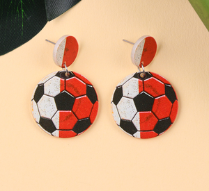 Orecchini a perno personalizzati a doppio cerchio da calcio 2026 da donna, orecchini pendenti sportivi in acrilico, regali stile <span class=keywords><strong>sportivo</strong></span> - Product Image 3