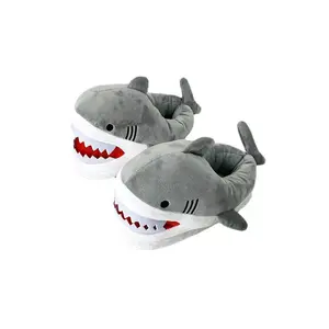 חג המולד מתנה פאזי סיטונאי בפלאש חדש סגנון שינה חמוד בעלי החיים כריש מקורה נעל עבור נשים בנות