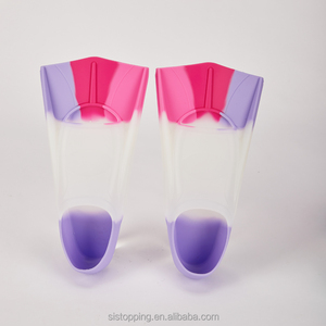 사용자 정의 로고 소녀 핑크 짧은 지느러미 전문 수영 및 다이빙 훈련 지느러미 - Product Image 3
