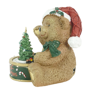 Árbol de Navidad Musical Animado con Luces LED de Poliresina, Estilo Europeo, Funciona con Pilas, Decoración Festiva para Interiores, Tren de Osos - Product Image 4