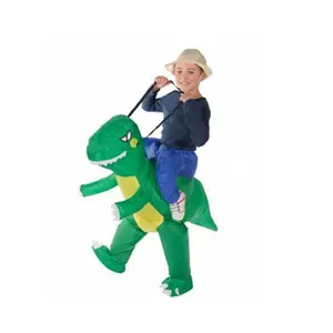Venta al por mayor dinosaurio inflable traje de los niños-Disfraz de dinosaurio inflable para niños, alta calidad, regalo para fiesta de Halloween, azul