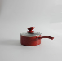 Marmite à soupe en aluminium avec revêtement céramique antiadhésif, design sans rebord, compatible avec tous les types de cuisinières, induction, four, ustensile de cuisson robuste et durable