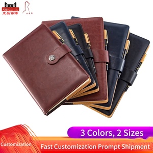 Agenda organisateur personnalisé pas cher, Carnet Affaires A5 bleu en cuir à couverture rigide de qualité supérieure - Product Image 5