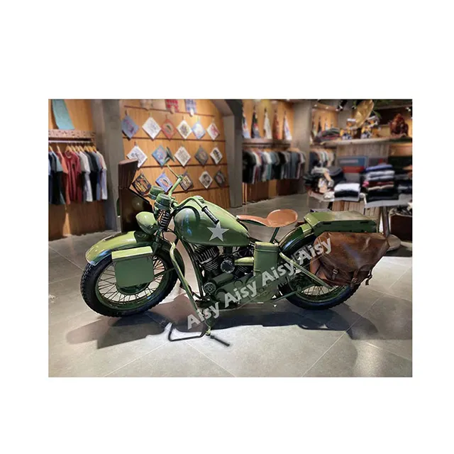 Hot sale punk cowboy style Handmade Boy Gift Kid Toy Home Motorcycle diy home decor Vintage Motorcycle Model