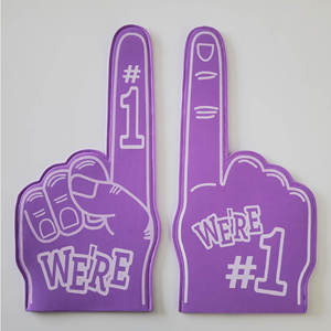 أصابع رغوية عملاقة - أيدي تشجيع وأصابع رغوية حمراء - إكسسوارات روح الفريق وعلامة يد لكرة القدم - Product Image 4