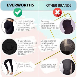 OEM all'ingrosso di maternità Leggings senza soluzione di continuità sopra la pancia gravidanza pantaloni Yoga allenamento palestra comodo - Product Image 6