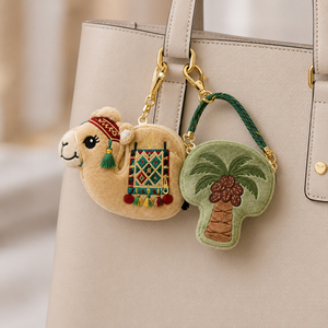 Portamonete in peluche carino <span class=keywords><strong>e</strong></span> soffice, stile arabo (Camel, Falcon, Dallah, Coffee, Palm), con cerniera, portachiavi, ciondolo per borsa, logo personalizzato, per ragazze - Product Image 2