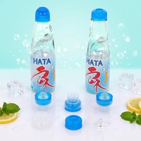 Bouteille en verre vide Ramune Premium 200 ml avec col Codd pour boissons gazeuses et sodas, avec bouchon en marbre et en plastique