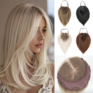 Topper <span class=keywords><strong>per</strong></span> capelli biondi sintetici di alta qualità all'ingrosso, senza colla, con base mono, in Fibra Futura, <span class=keywords><strong>per</strong></span> donna - Product Image 1