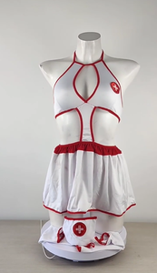 ชุดชั้นในสตรีเซ็กซี่กระโปรงพยาบาลชุดยูนิฟอร์มนางพยาบาลผ้าไหมนมใหม่2025 - Product Image 6