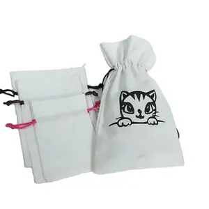 Hot Selling Reusable Pure Cotton Drawstring Bag Cotton Gift Bag With Printed Logo