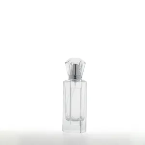 Luxury 50ml 100ml unique glass packaging gemstone prism hexagon shape hexagonal perfume spray bottle