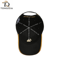 Gorra de Béisbol Personalizada Vintage de Sarga Negra y Azul Marino con Logotipo en Relieve de Goma, 6 Paneles, Visera Curva de Algodón, Ajustable, para Golf, OEM