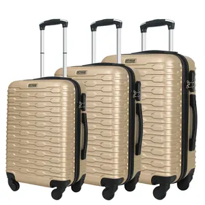 3 pcs/套耐用ABS行李箱套装旅行硬拉杆箱行李箱旅行包行李箱轻便行李箱