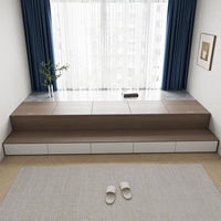 Table de chevet extra-large en acier inoxydable, modulaire, gain de place, style baie vitrée, minimaliste moderne, pour lit tatami demi-espaces