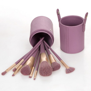 Juego de 9 Brochas de Maquillaje Color Morado, Logotipo Personalizado, Marca Privada, para Labios, Cejas y Sombras de Ojos, Pelo Sintético Suave, Kit de Brochas Cosméticas al por Mayor - Product Image 2