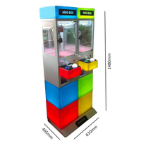 Мини-игровой автомат с монетоприемником для 2 игроков, кран-машина с LED-подсветкой, музыкой и реалистичными звуками, металл/акрил/пластик