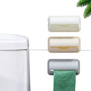 Organizador de bolsas de <span class=keywords><strong>basura</strong></span> extraíble para cocina, caja de almacenamiento creativa para bolsas de <span class=keywords><strong>basura</strong></span> y plástico, montada en la pared sin perforaciones - Product Image 2