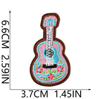 Patchs brodés thermocollants en denim style western américain, motifs vache, nœud, guitare, cœur, pour vêtements, sacs et chapeaux