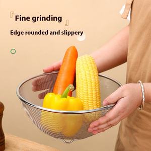 Panier <span class=keywords><strong>de</strong></span> lavage <span class=keywords><strong>manuel</strong></span> en acier inoxydable pour riz et légumes, outil <span class=keywords><strong>de</strong></span> <span class=keywords><strong>cuisine</strong></span> domestique, bol <span class=keywords><strong>de</strong></span> drainage et filtre pour fruits et légumes - Product Image 5